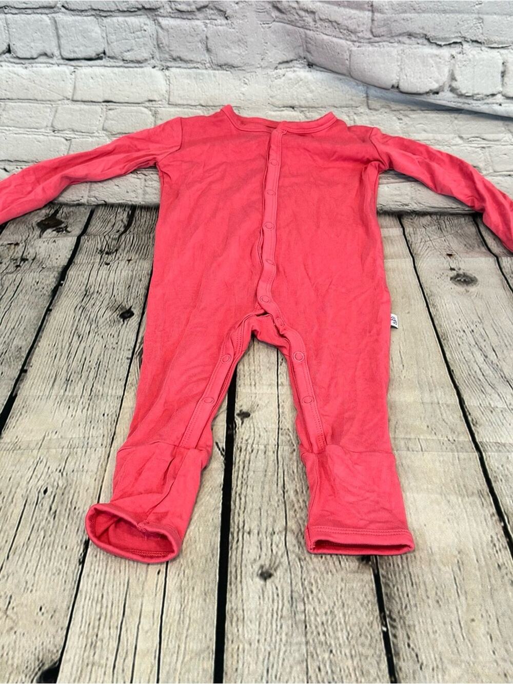 Bubble Baby Pink Bamboo Snap Footless Romper